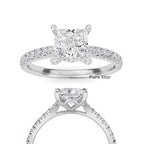2ct Princess Cut Lab Grown Diamond Ring with Halo, Women's Elegant Lab-Made Engagement Ring, Christmas Gift For Her