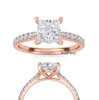 2ct Princess Cut Lab Grown Diamond Ring with Halo, Women's Elegant Lab-Made Engagement Ring, Christmas Gift For Her