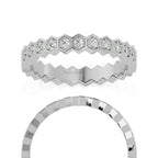 Full Eternity Wedding Band Real Lab Grown Diamond Ring Round Cut Diamond Stacking Ring Minimalist Stackable Ring for Women Anniversary Gifts