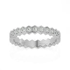 Full Eternity Wedding Band Real Lab Grown Diamond Ring Round Cut Diamond Stacking Ring Minimalist Stackable Ring for Women Anniversary Gifts