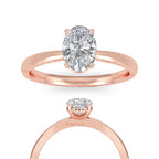 Oval Lab Grown Diamond Engagement Ring Solitaire Wedding Ring 1st Anniversary Ring Gift Simple Oval Diamond Ring for Proposal Oval Brilliant