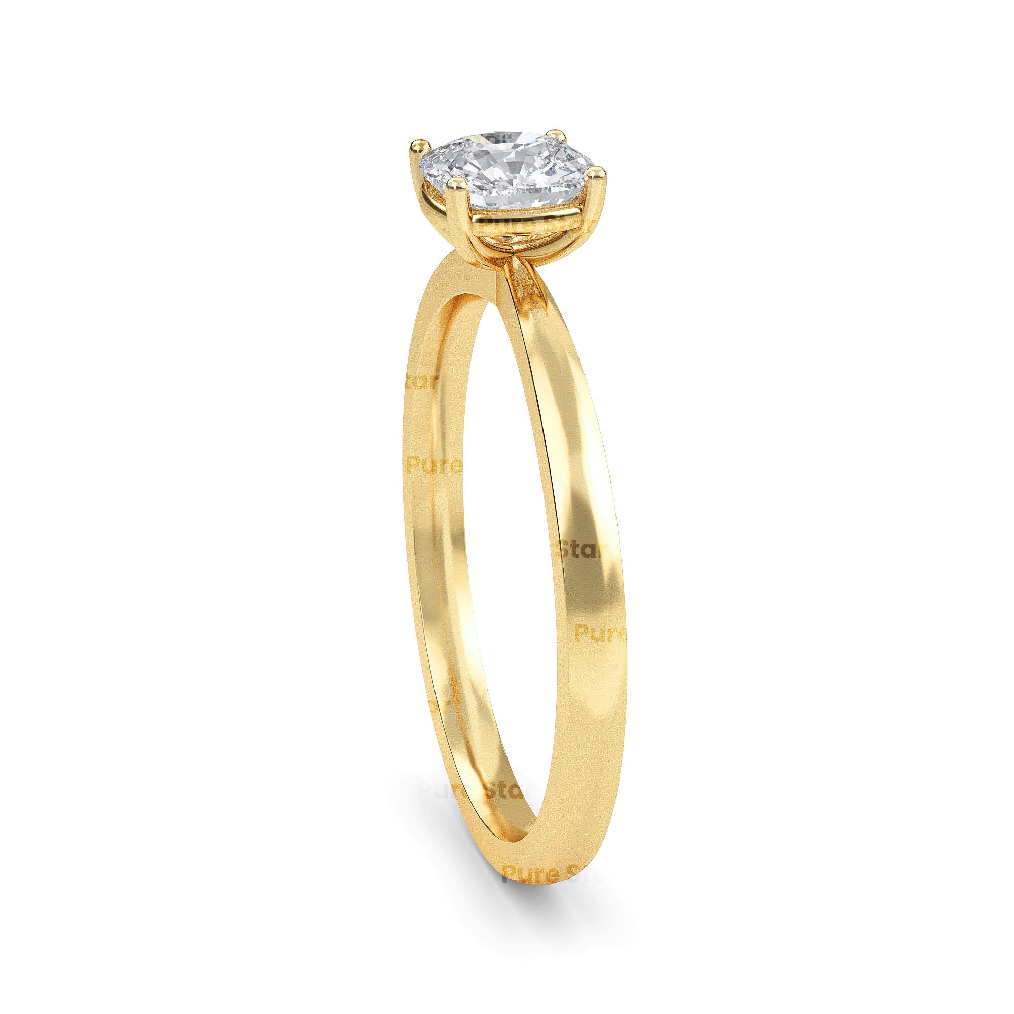 Cushion cut diamond Engagement Ring Unique Vintage 2 Carat Lab Grown Diamond Engagement Ring 14K Solid Gold IGI Certified Diamond Ring