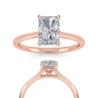 14K White Gold Radiant Cut Engagement Ring Radiant Cut Solitaire Ring Radiant Cut Lab Grown Ring Women'S Engagement Rings Lab Diamond Ring
