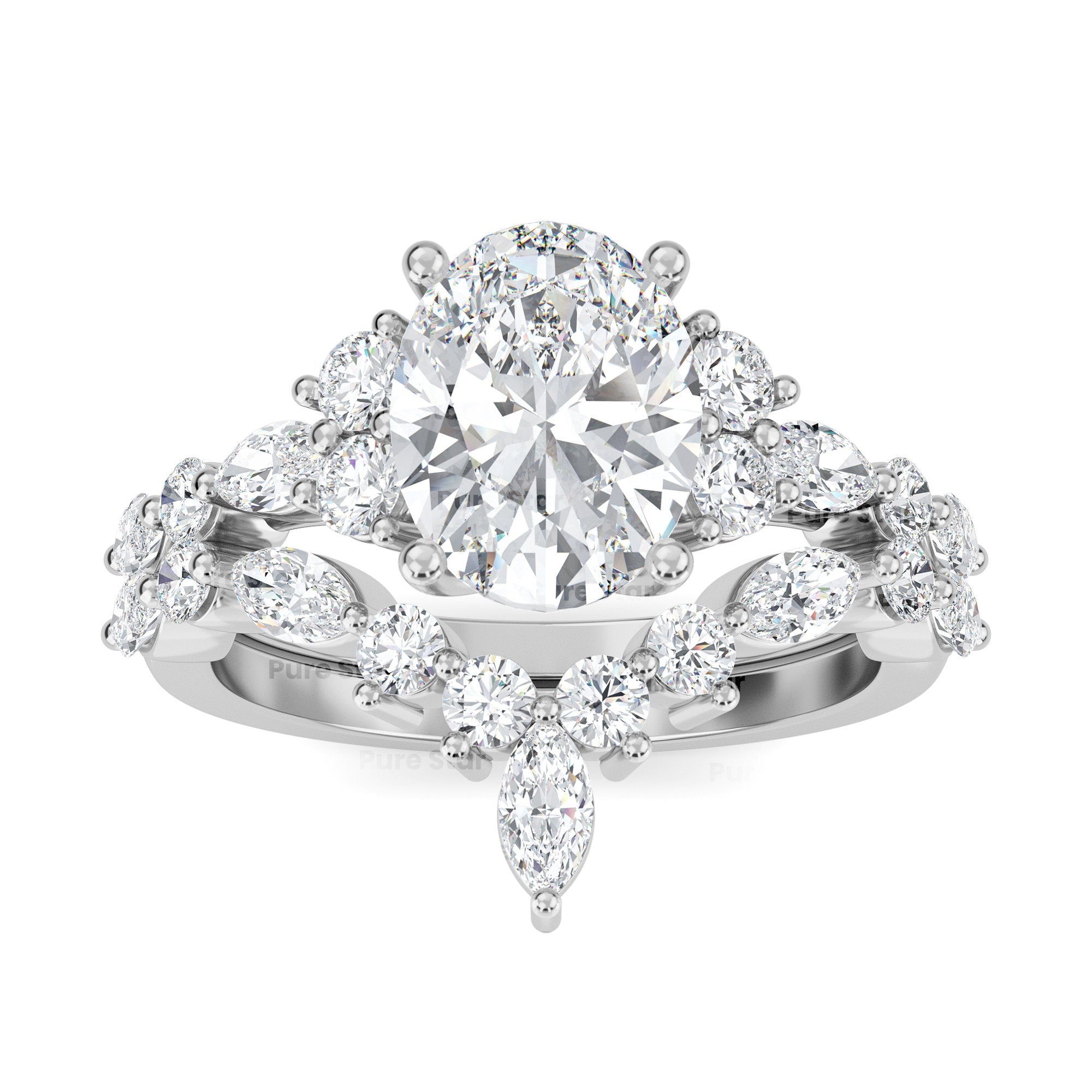 Oval Lab Grown Diamond Ring | Twist Setting CVD Oval Cut Engagement Ring | Luxury Anniversary Ring for Women