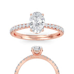 Oval Lab Grown Diamond Engagement Ring Oval Lab Diamond Anniversary Ring Oval Brilliant Lab Diamond Ring Oval Accent Proposal Ring for Her