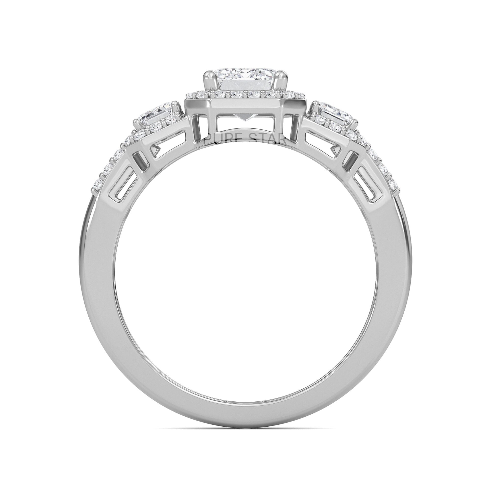 Emerald Cut Lab Diamond Eternity Band - Anniversary Bridal Ring