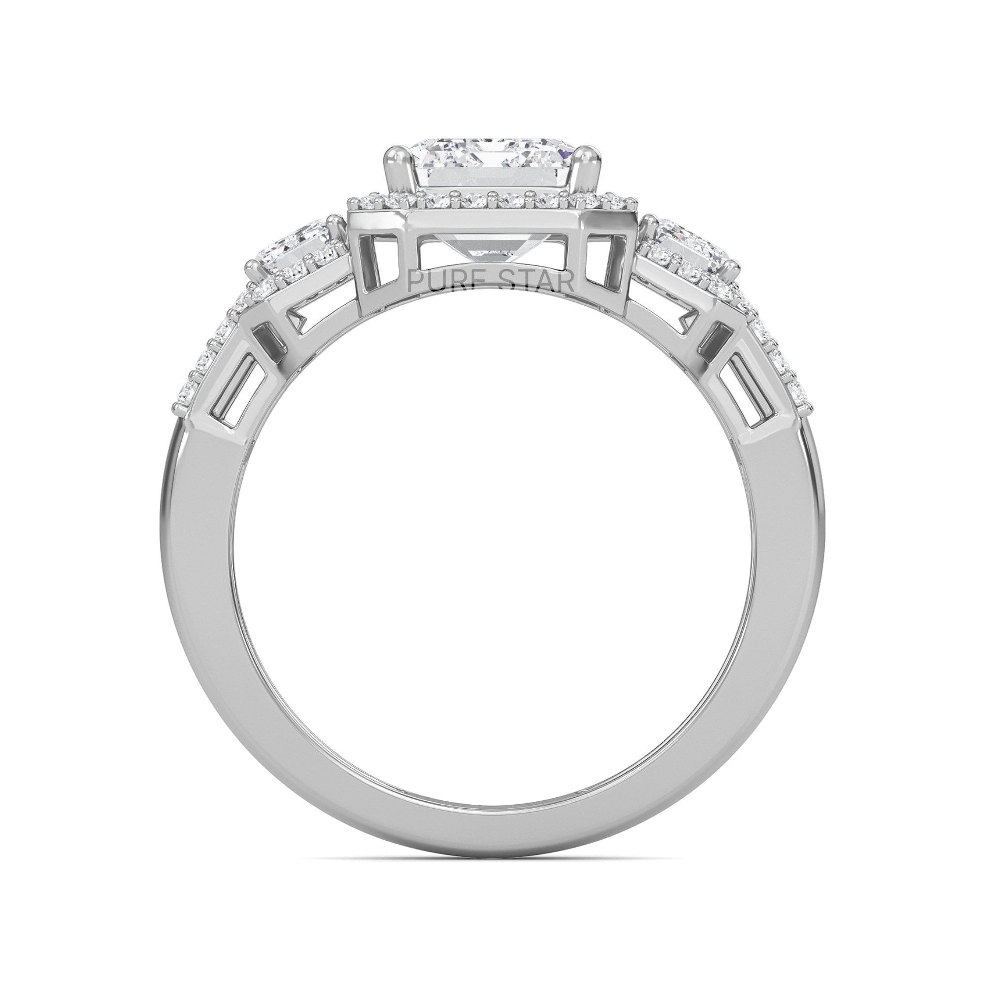 Emerald Cut Lab Diamond Eternity Band - Anniversary Bridal Ring