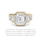 Emerald Cut Lab Diamond Eternity Band - Anniversary Bridal Ring