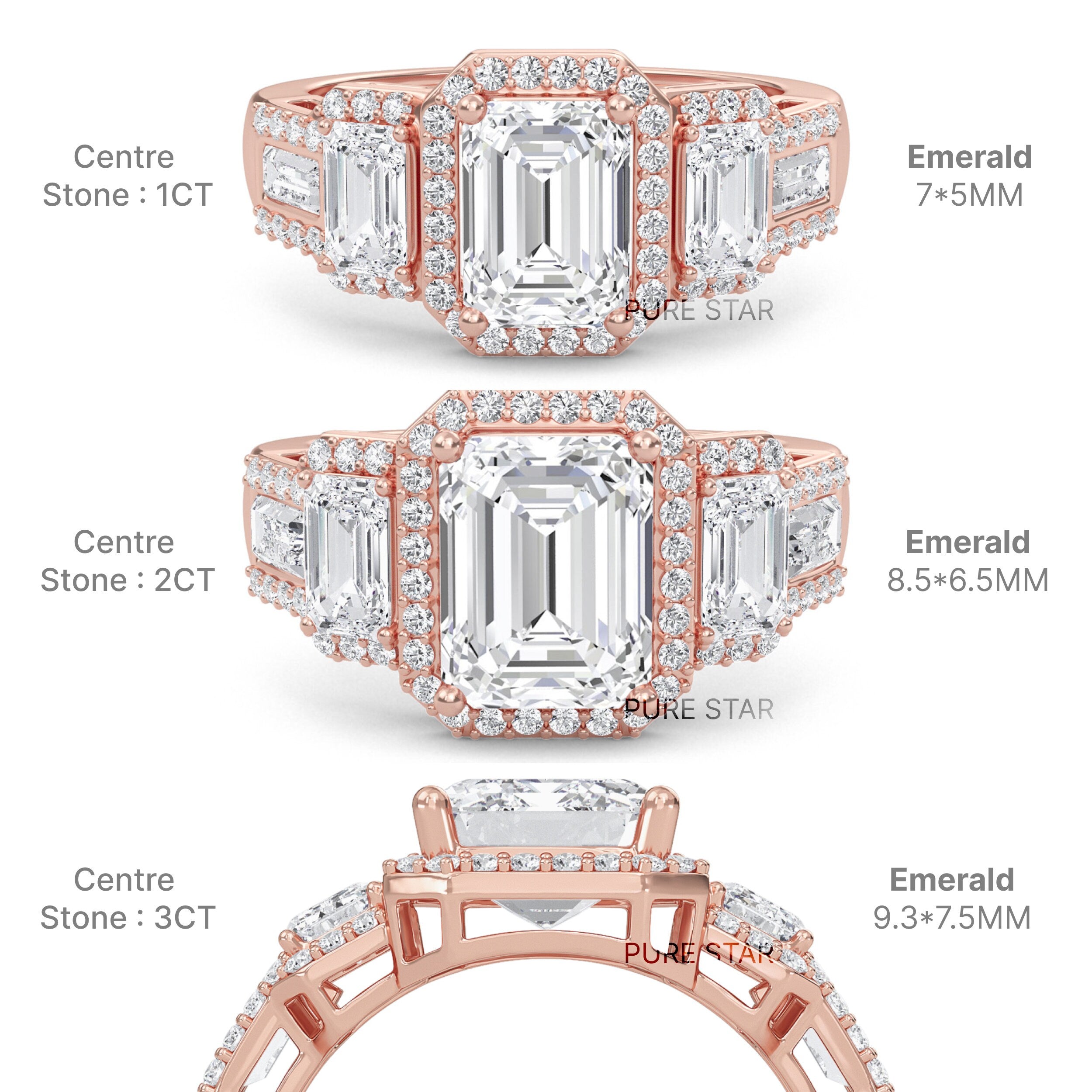 Emerald Cut Lab Diamond Eternity Band - Anniversary Bridal Ring