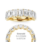 Lab Grown Diamond Eternity Band: White Gold, Emerald Cut