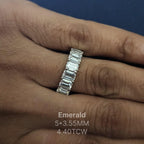 Lab Grown Diamond Eternity Band: White Gold, Emerald Cut