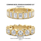 IGI Certified Emerald Cut Lab Grown Diamond Wedding Band, Bezel Set Lab Diamond Band, Anniversary Band, Full Eternity Stackable Bridal Band