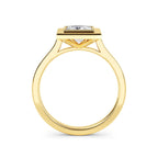 Princess Cut Bezel Diamond Ring Lab Grown Engagement Ring IGI Certified Solitaire Ring Gold Ring Elegant Gift for Her