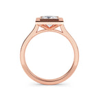 Princess Cut Bezel Diamond Ring Lab Grown Engagement Ring IGI Certified Solitaire Ring Gold Ring Elegant Gift for Her