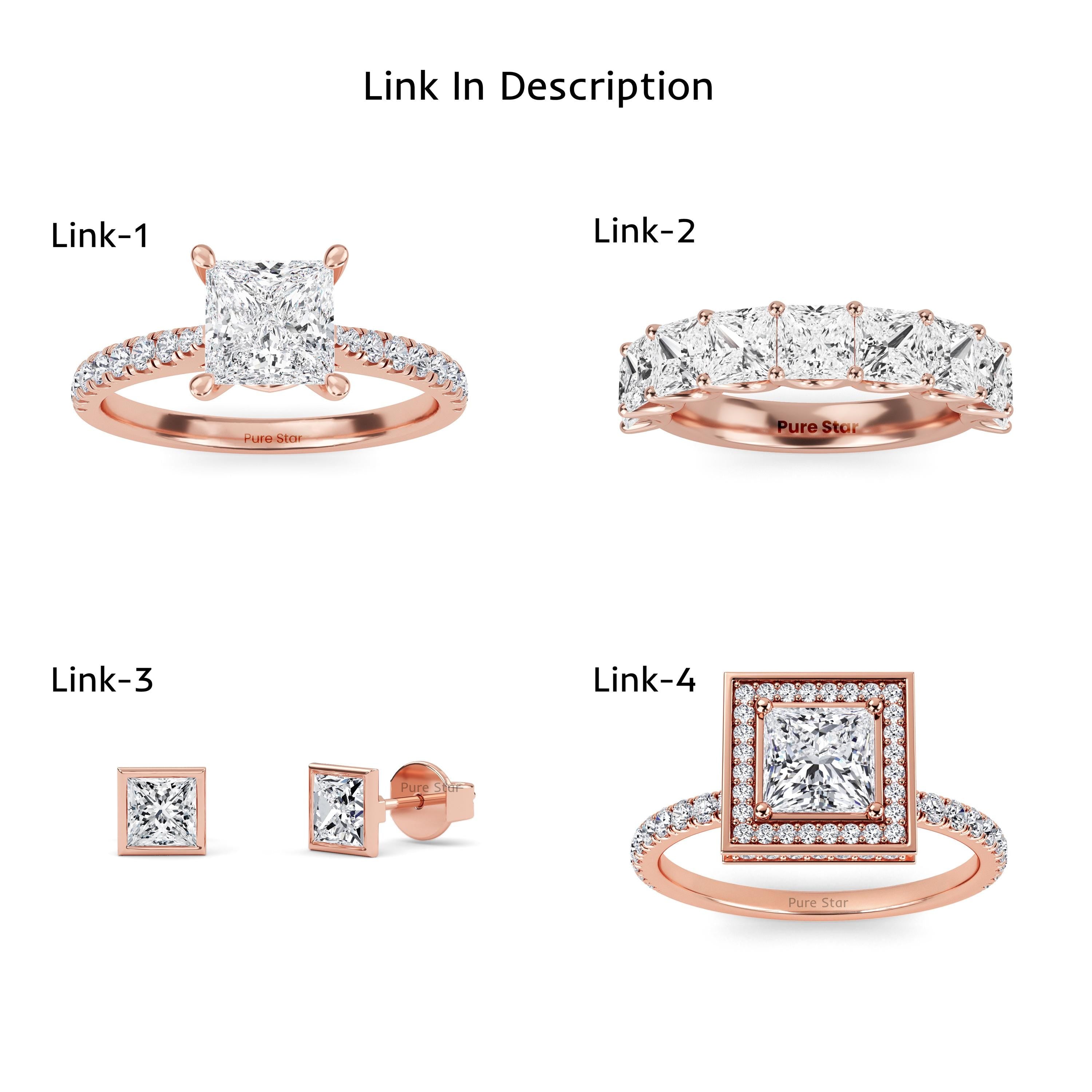 Princess Cut Bezel Diamond Ring Lab Grown Engagement Ring IGI Certified Solitaire Ring Gold Ring Elegant Gift for Her