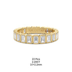IGI Certified Emerald Cut Lab Grown Diamond Wedding Band, Bezel Set Lab Diamond Band, Anniversary Band, Full Eternity Stackable Bridal Band