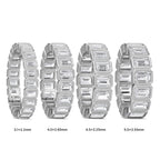 IGI Certified Emerald Cut Lab Grown Diamond Wedding Band, Bezel Set Lab Diamond Band, Anniversary Band, Full Eternity Stackable Bridal Band