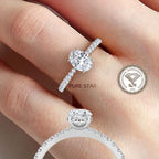 Oval Lab Grown Diamond Engagement Ring Oval Lab Diamond Anniversary Ring Oval Brilliant Lab Diamond Ring Oval Accent Proposal Ring for Her