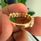 Lab Grown Diamond Band Classic Oval Cut Diamond Half Eternity Ring Lab Grown Diamond Engagement Ring For Her Wedding Ring Anniversary Gifts