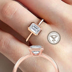 2 Carat IGI Certified DE color VVSVS Clarity Emerald Cut Lab Grown Diamond Solitaire Bezel Engagement Ring 14k Yellow Gold Proposal Ring