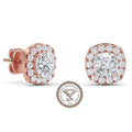 2 Carat IGI Certified E-F Color Cushion Cut, Lab Grown Diamond Earrings, Stud Halo Set 14K Solid Gold Wedding Earring, Diamond Stud Earring