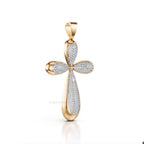 Lab Grown Diamond Cross Pendant: Round Cut, White/Rose/Yellow Gold