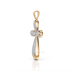 Lab Grown Diamond Cross Pendant: Round Cut, White/Rose/Yellow Gold