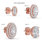 0.50 To 4.00 CTW Oval CVD Diamond Stud Earring Stud Full Bezel Set Screw & Push Back Earrings Lab Grown Diamond Wedding Earrings Bridal Gift