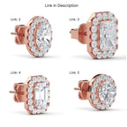 2 Carat IGI Certified E-F Color Cushion Cut, Lab Grown Diamond Earrings, Stud Halo Set 14K Solid Gold Wedding Earring, Diamond Stud Earring