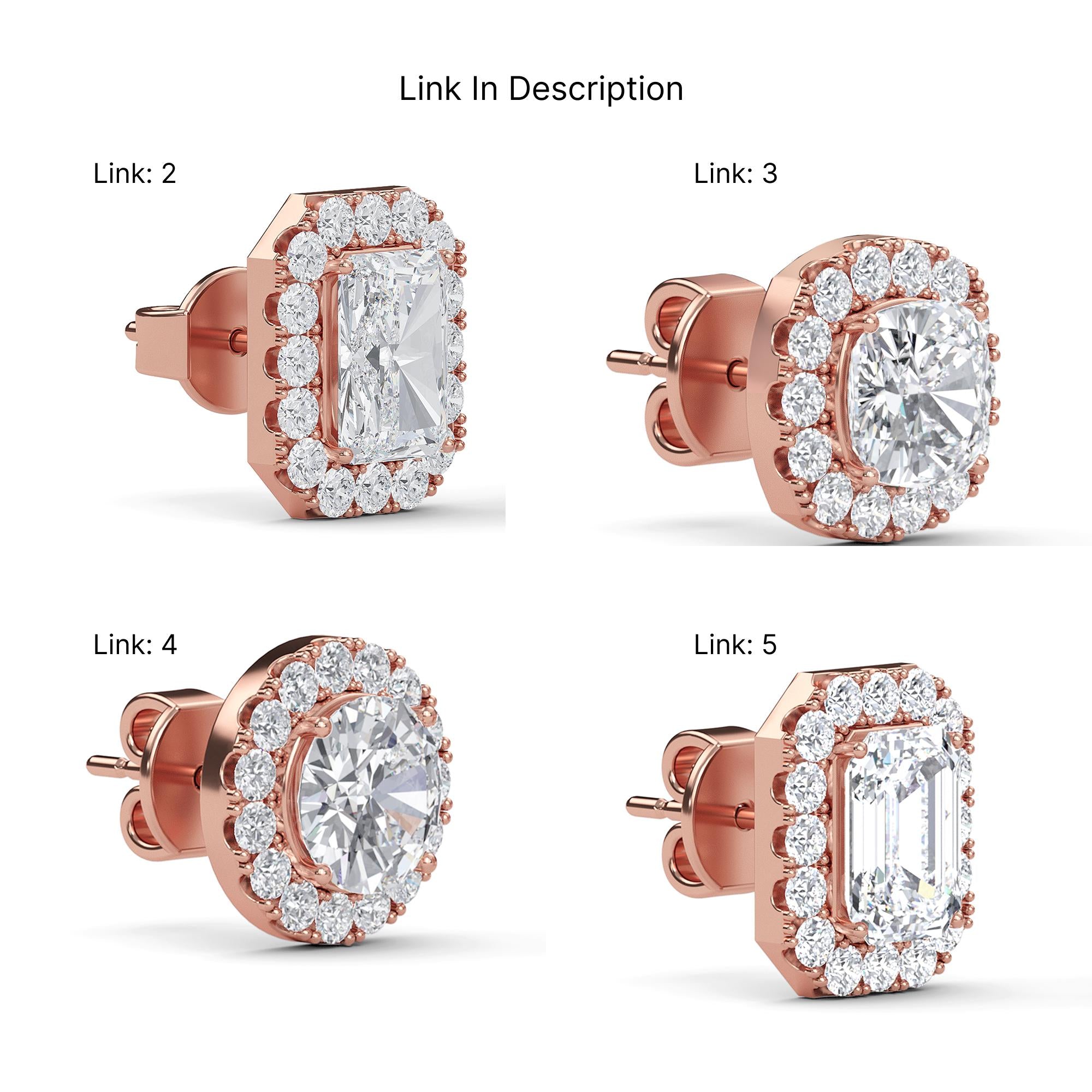 Oval Cut Lab Grown Diamond Stud Earrings, 0.50CT to 4.00CT Halo Earrings, Wedding Earrings, Certified Diamond Earrings, Screw back Earrings