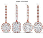 2 Carat IGI Certified E-F Color Cushion Cut, Lab Grown Diamond Earrings, Stud Halo Set 14K Solid Gold Wedding Earring, Diamond Stud Earring