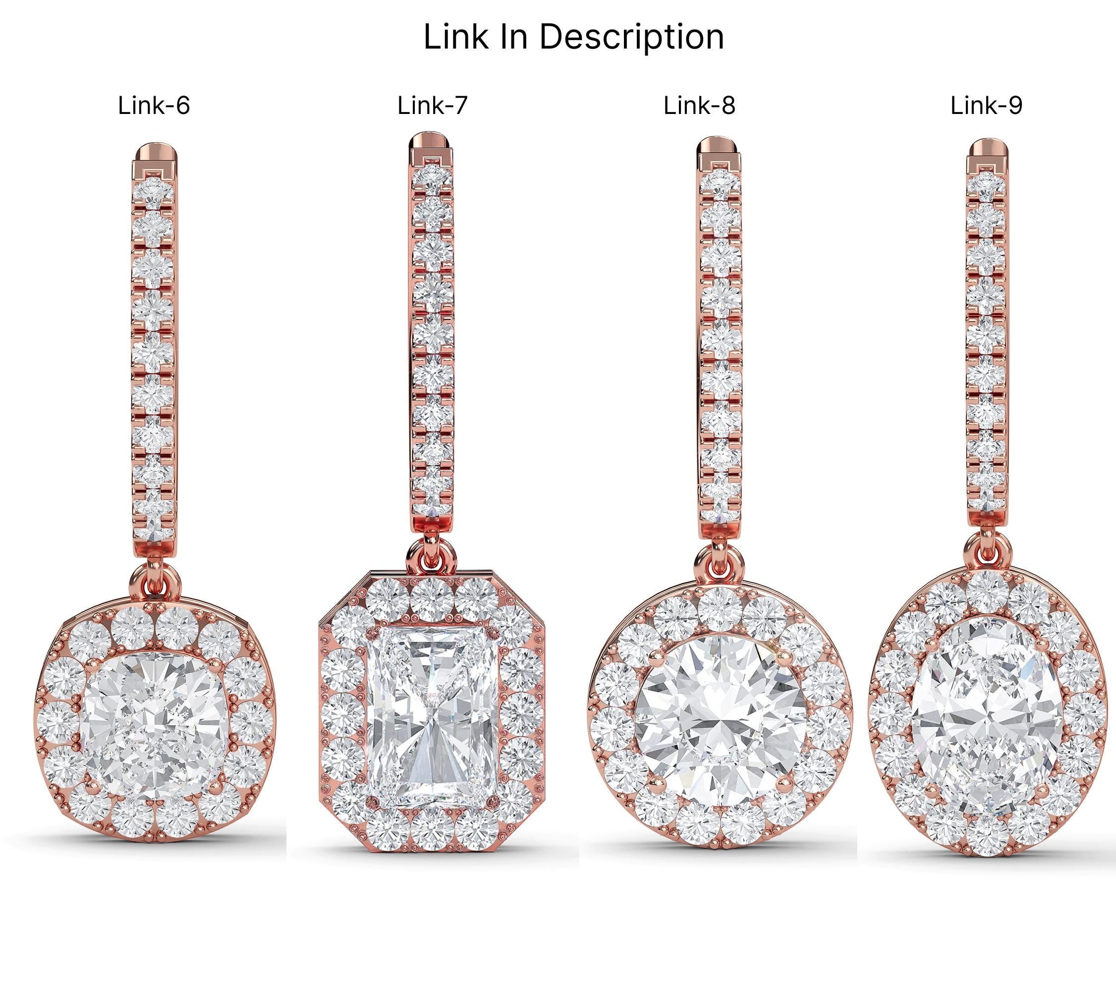 2 Carat IGI Certified E-F Color Cushion Cut, Lab Grown Diamond Earrings, Stud Halo Set 14K Solid Gold Wedding Earring, Diamond Stud Earring