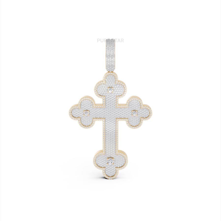 IGI Certified Lab Grown Diamond Cross Pendant: Gold Unisex Design
