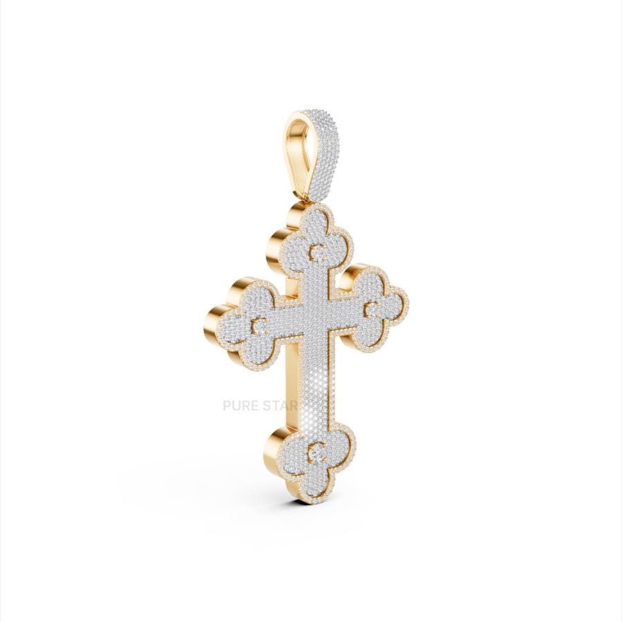 IGI Certified Lab Grown Diamond Cross Pendant: Gold Unisex Design