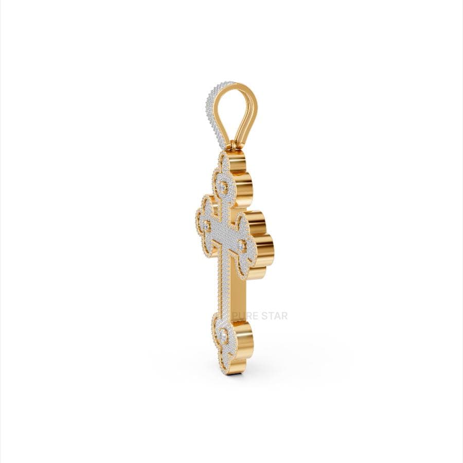 IGI Certified Lab Grown Diamond Cross Pendant: Gold Unisex Design