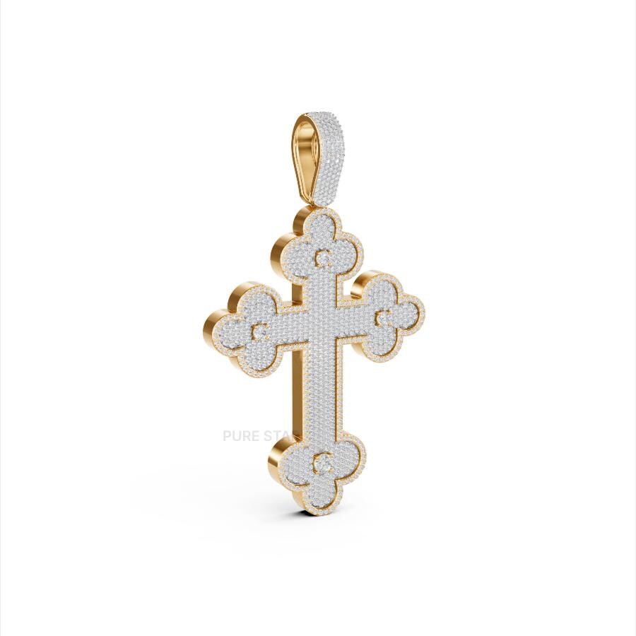 IGI Certified Lab Grown Diamond Cross Pendant: Gold Unisex Design