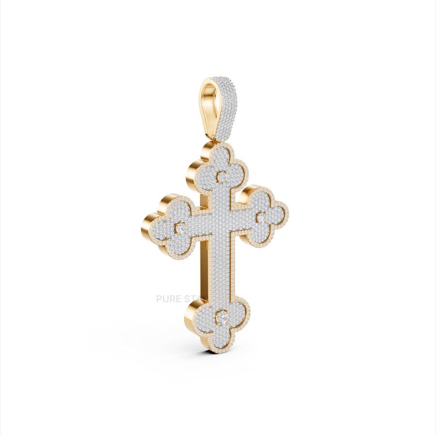 IGI Certified Lab Grown Diamond Cross Pendant: Gold Unisex Design