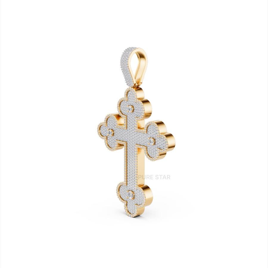 IGI Certified Lab Grown Diamond Cross Pendant: Gold Unisex Design