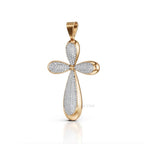 Lab Grown Diamond Cross Pendant: Round Cut, White/Rose/Yellow Gold