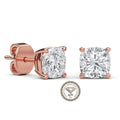 Cushion Lab Grown Diamond Stud Earrings, Cushion Diamond Studs, 0.5-4.0CT Cushion Earrings, Anniversary Gift for Women, Wedding Earrings
