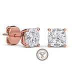 Cushion Lab Grown Diamond Stud Earrings, Cushion Diamond Studs, 0.5-4.0CT Cushion Earrings, Anniversary Gift for Women, Wedding Earrings