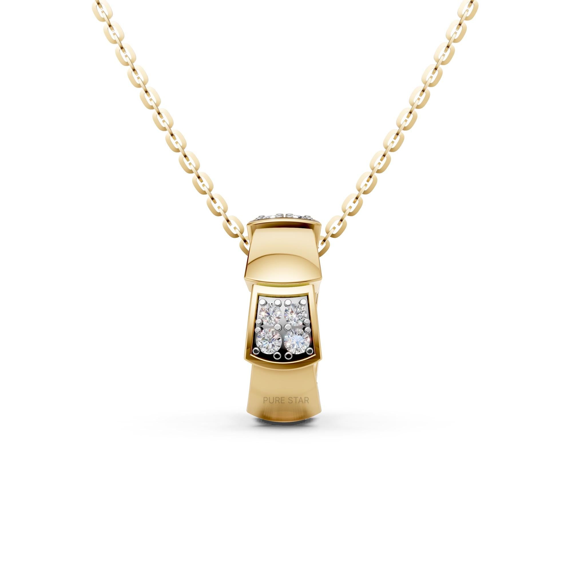 Lab Grown Diamond Pendant Necklace: 14K Gold Minimalist Jewelry