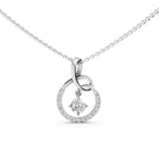 Lab Grown Diamond Pendant Round Cut 14K Gold Necklace
