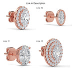 Oval Cut Lab Grown Diamond Stud Earrings, 0.50CT to 4.00CT Halo Earrings, Wedding Earrings, Certified Diamond Earrings, Screw back Earrings