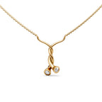 Lab Grown Diamond Whirl Pendant Necklace: 14K Yellow Gold Bezel Set