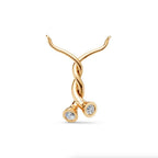 Lab Grown Diamond Whirl Pendant Necklace: 14K Yellow Gold Bezel Set