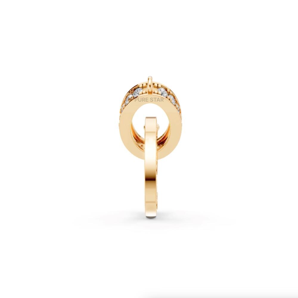 Minimalist Gold Lab Grown Diamond Pendant Necklace - Round Pave Setting