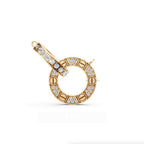 Minimalist Gold Lab Grown Diamond Pendant Necklace - Round Pave Setting