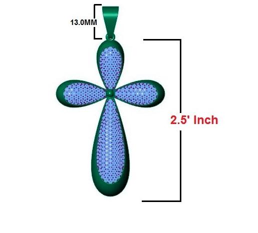 Lab Grown Diamond Cross Pendant: Round Cut, White/Rose/Yellow Gold