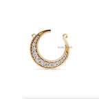 14k Gold Lab Diamond Crescent Moon Necklace - Celestial Jewelry Gift